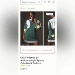 Daily Practice dress for Anthropologie. Medium, designed intentionally baggy.